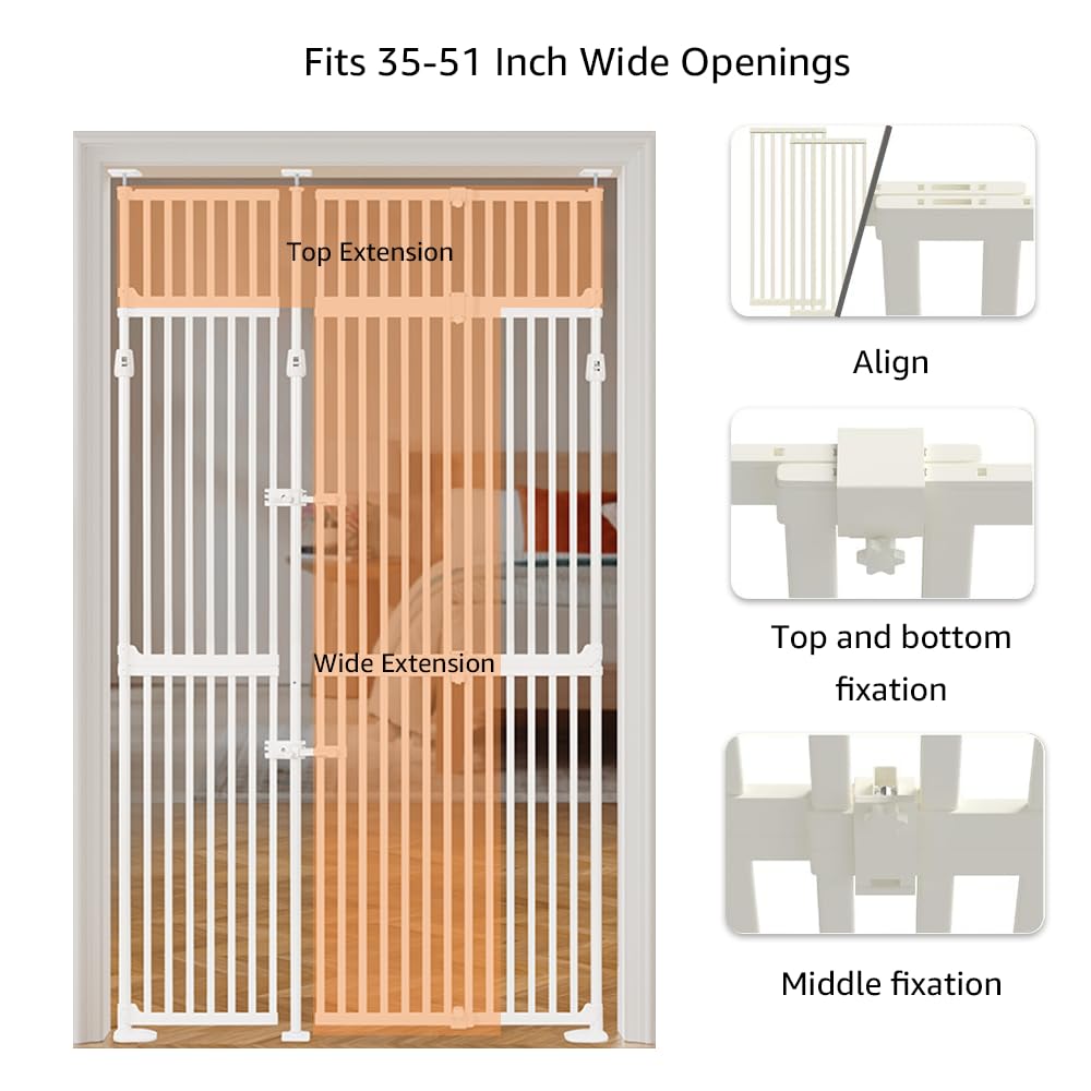 unipaws 86" High Extra Tall Cat Safety Gate, Auto Closing and No Drilling