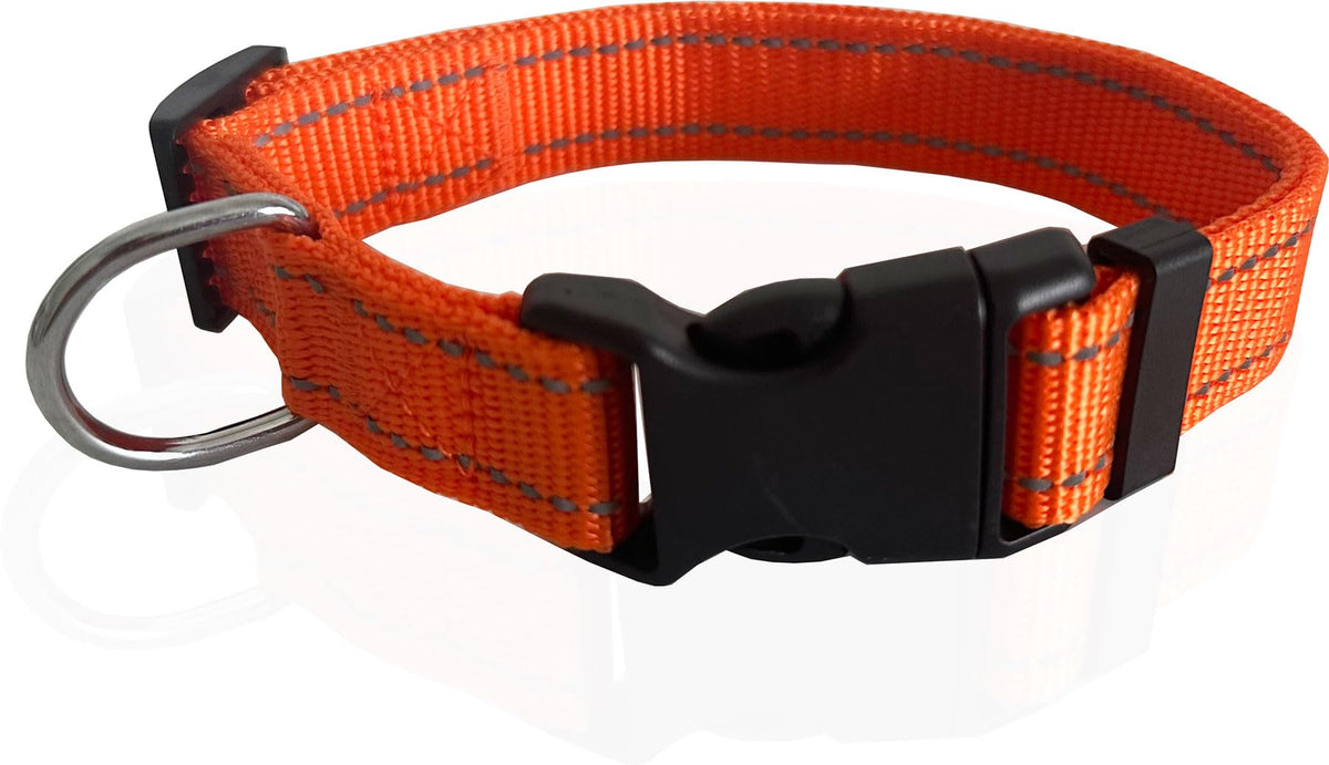 Adjustable Nylon Dog Collar, pet Collar 1 Inch 3/4 Inch 5/8 Inch Wide, for Large Medium Small Dogs (L(1" x 16-23"), Brown)