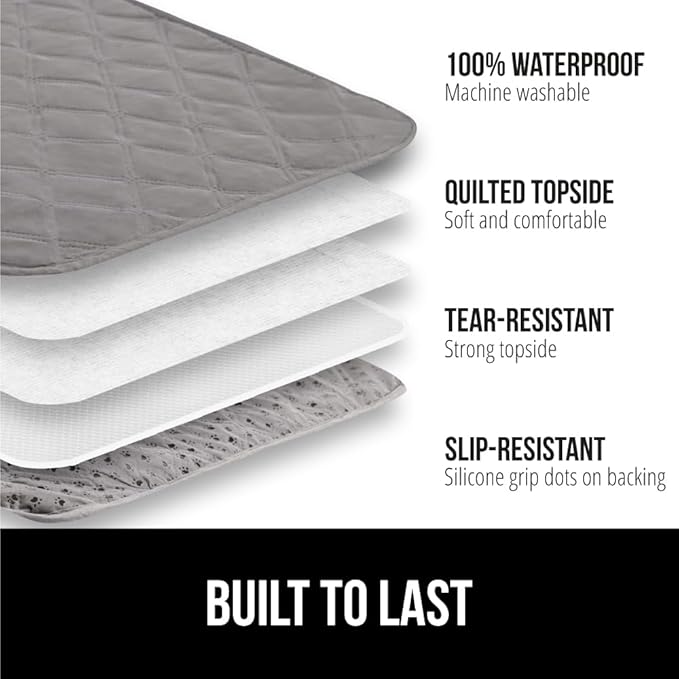 GORILLA GRIP Waterproof Bed Cover for Dogs, 102x82, Gripped Slip Resistant Backing, Leak Proof Washable Dog Blanket Covers Sofa, Couch, Sectional, Crate, Car, RV Seats, Pet Puppy Essentials, Charcoal