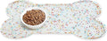 PWTAA Dog Food Mat Anti-Slip Silicone Dog Bowl Mat Thicker Pet Placemat Waterproof Cat Feeder Pad with Raised Edge Puppy Kitten Feeding Mats Suitable Small Medium-Sized Dogs Cats Eating Tray