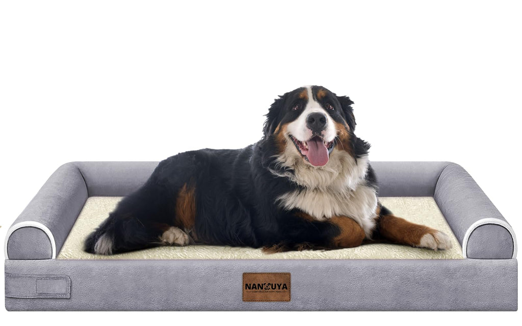 NANUYA Orthopedic Dog Bed for Jumbo Dogs, 53 x 42 Inch, Purple
