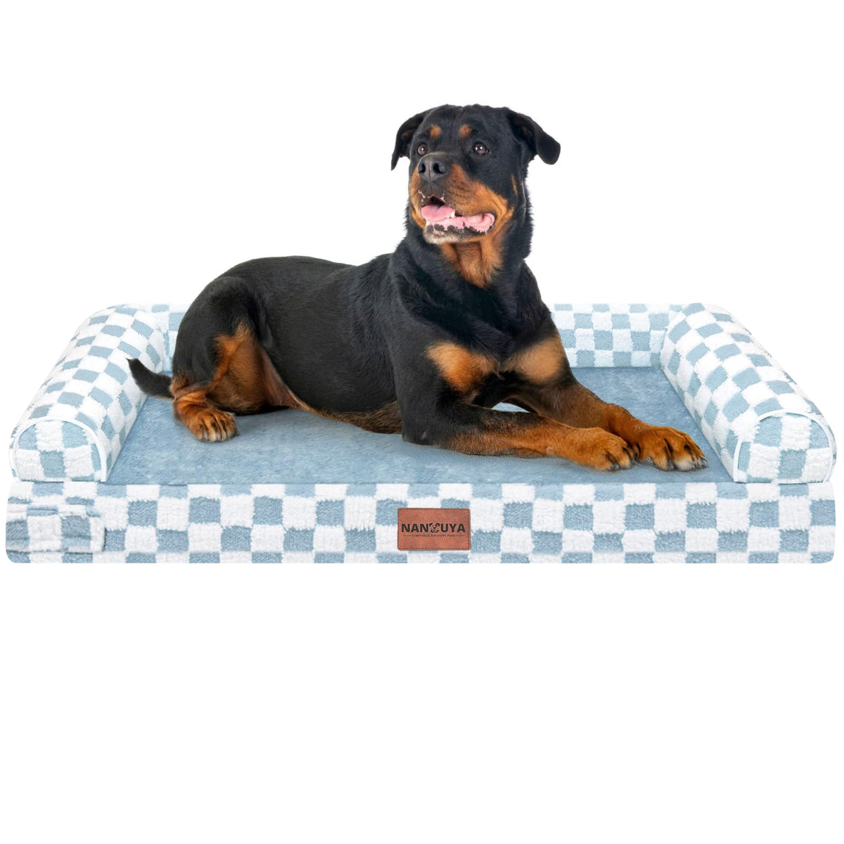 NANUYA Orthopedic Dog Bed for Jumbo Dogs, 48 x 33 Inch, Light Grey