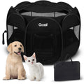 Goozii Pet Cat Playpen for Indoor Cats Enclosed, Puppy Dog Play Pen for Outdoor Travel Camping (Small Size, Green & Dark Grey)