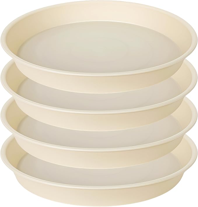 Bleuhome 6 Pack of 6 inch Plant Saucer Drainage Tray, 4 5 7 8 10 12 13 15 17 19 inch Plastic Plant Water Tray, Flower Saucers for Indoors, Plant Dishes for Pots Base (6 inch — 16" (4 pack)