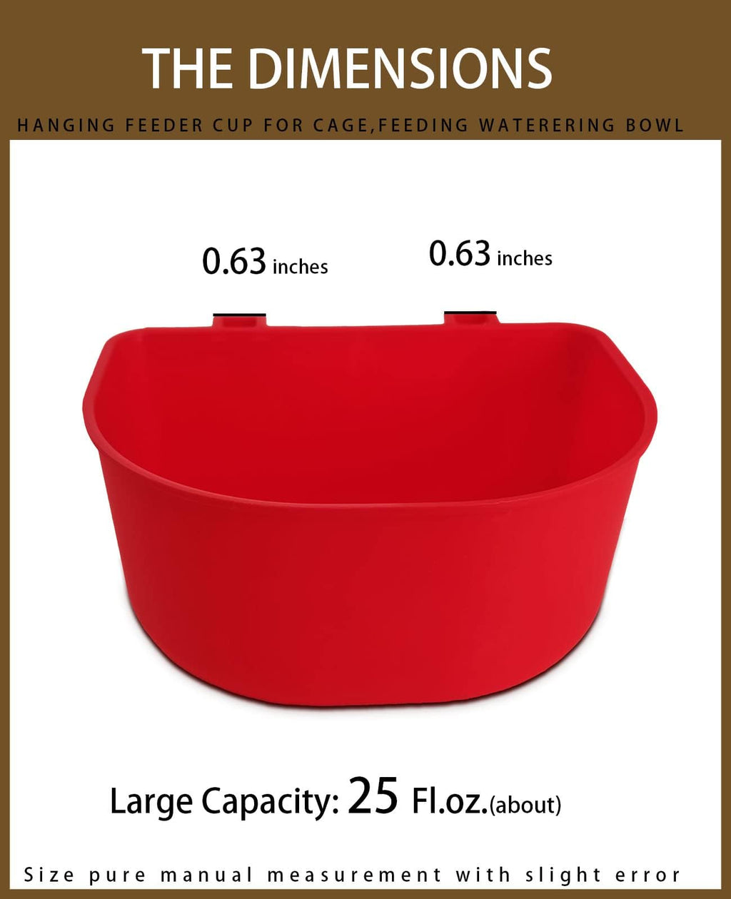 ORIBUKI 5 Pack Cage Cups Chicken Birds Feeder Water Bowl 25 OZ Rabbit Feeding Watering Dish for Travel Carrier Cat Puppy Food Dispenser Hanging Wire Cages Treats Box Seed Drinking Coop Cup Birdbath