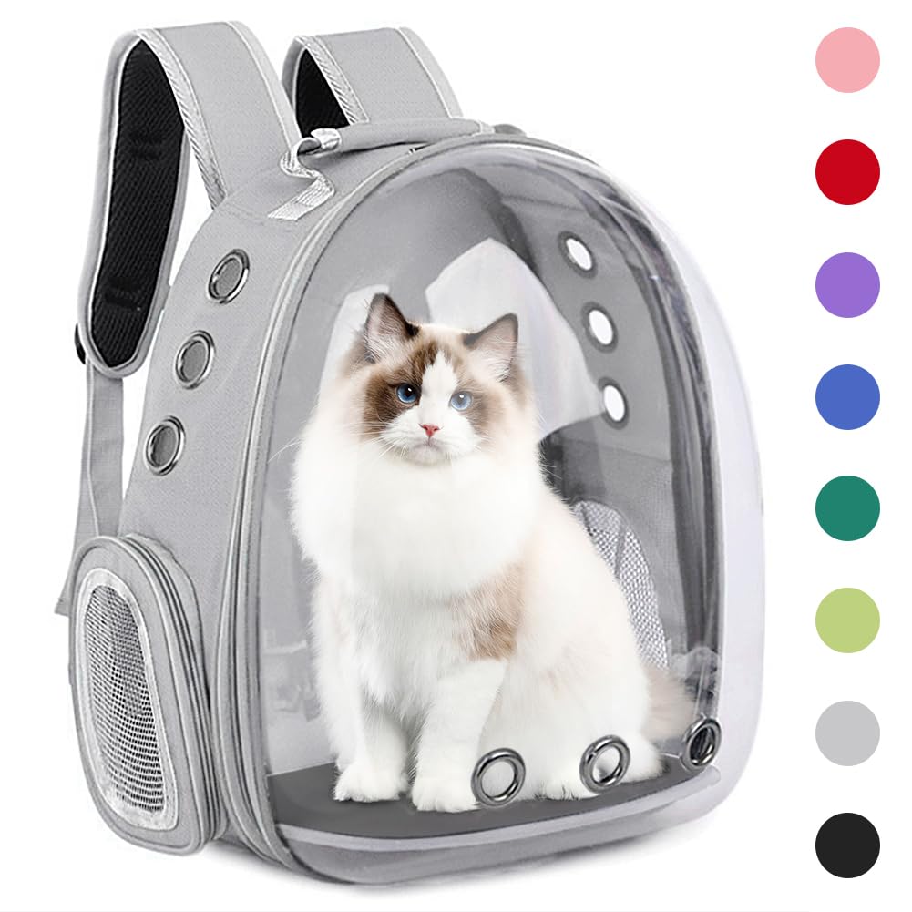Pet Backpack Carrier,Bubble Backpack Cat Carrier,Pets and Small Dogs,Space Capsule Pet Carrier for Traveling, Walking, Hiking and Outdoor Activities (Gray)