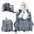 Wildgogo Expandable Pet Carrier, Airline-Approved Foldable and Detachable Backpack, Fits 13lbs Cat&11lbs Small Puppy Dog, for Car Travel,Camping and Emergency Transportation and Shelter (Grey)