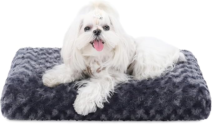 KSIIA Washable Dog Beds Large Sized Dog Crate Bed Plush Mat 41"x27" Blue