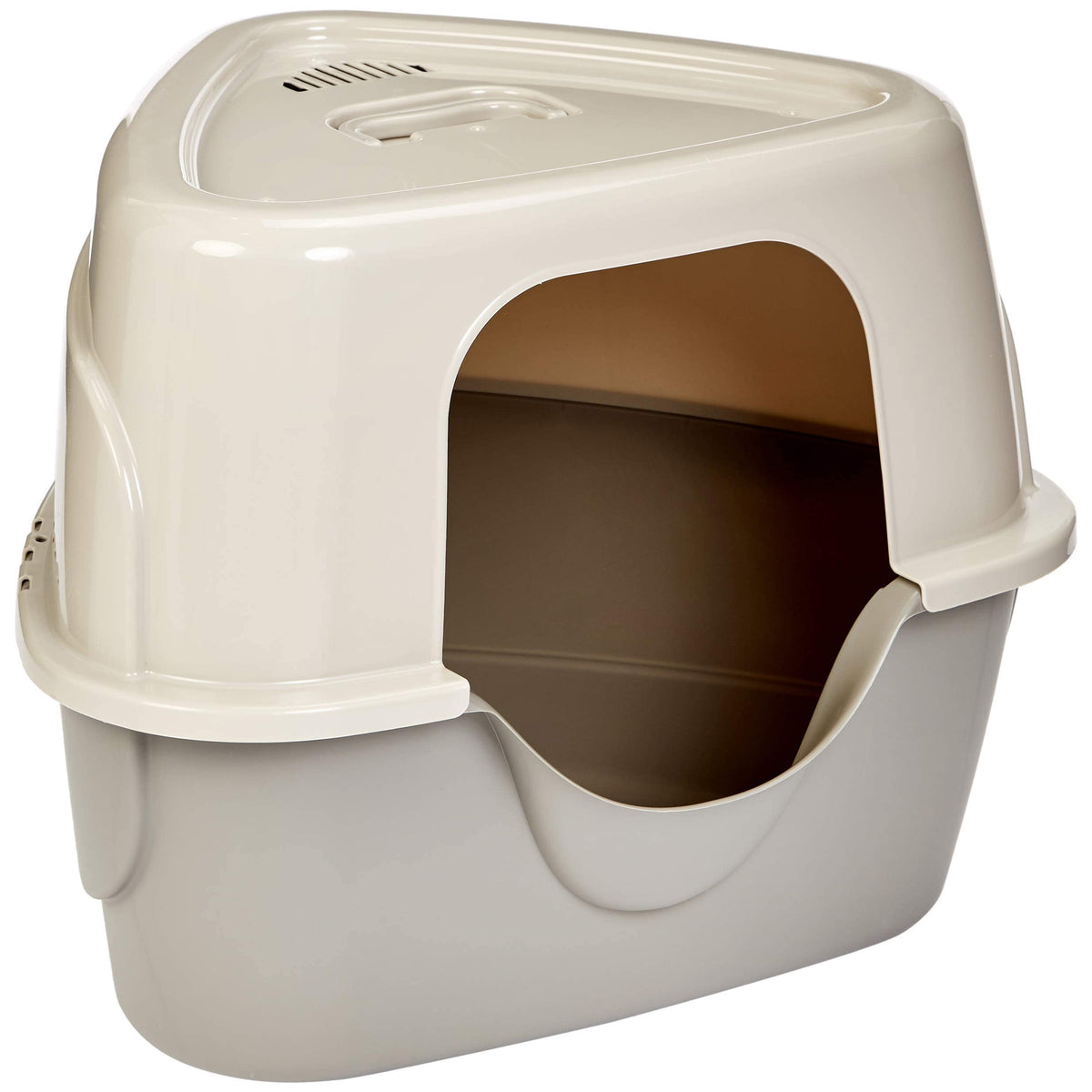Cat Litter Box with Lid, No-Mess, Spacious Enclosed Design with Odor Control, Easy Access, Stain Resistant, 26" x 23" x 20", Charcoal