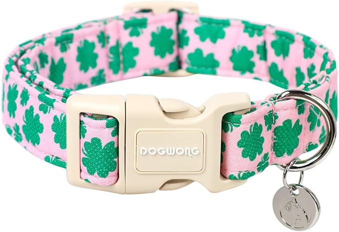 DOGWONG Fall Dog Collar, Orange Checkered Dog Collar Adjustable Soft Cute Pet Dog Collars Cute Plaid Puppy Necklace for Small Medium Large Dogs — Extra Large