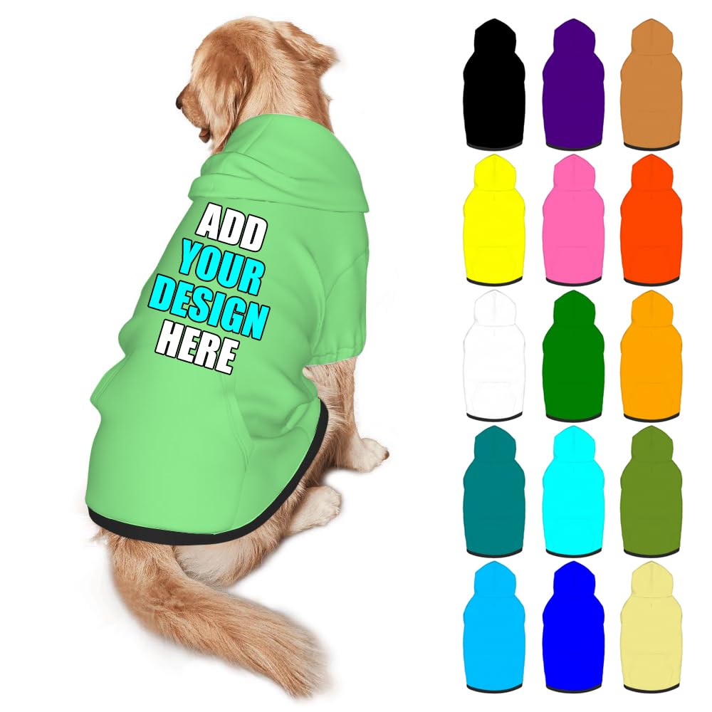 Mynvzrk Customized Dog Hoodie with Name Logo Personalized Text Soft & Warm for Puppy Sweatshirt Hooded for Small Medium Large Dogs Girl/Boy Cats/Kitten, MediumPurple, M
