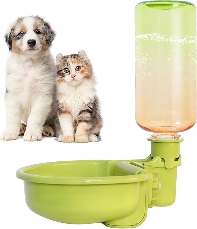 VANNON Gravity Pet Water Bowl, 16oz Anti-Splash Crate Dispenser