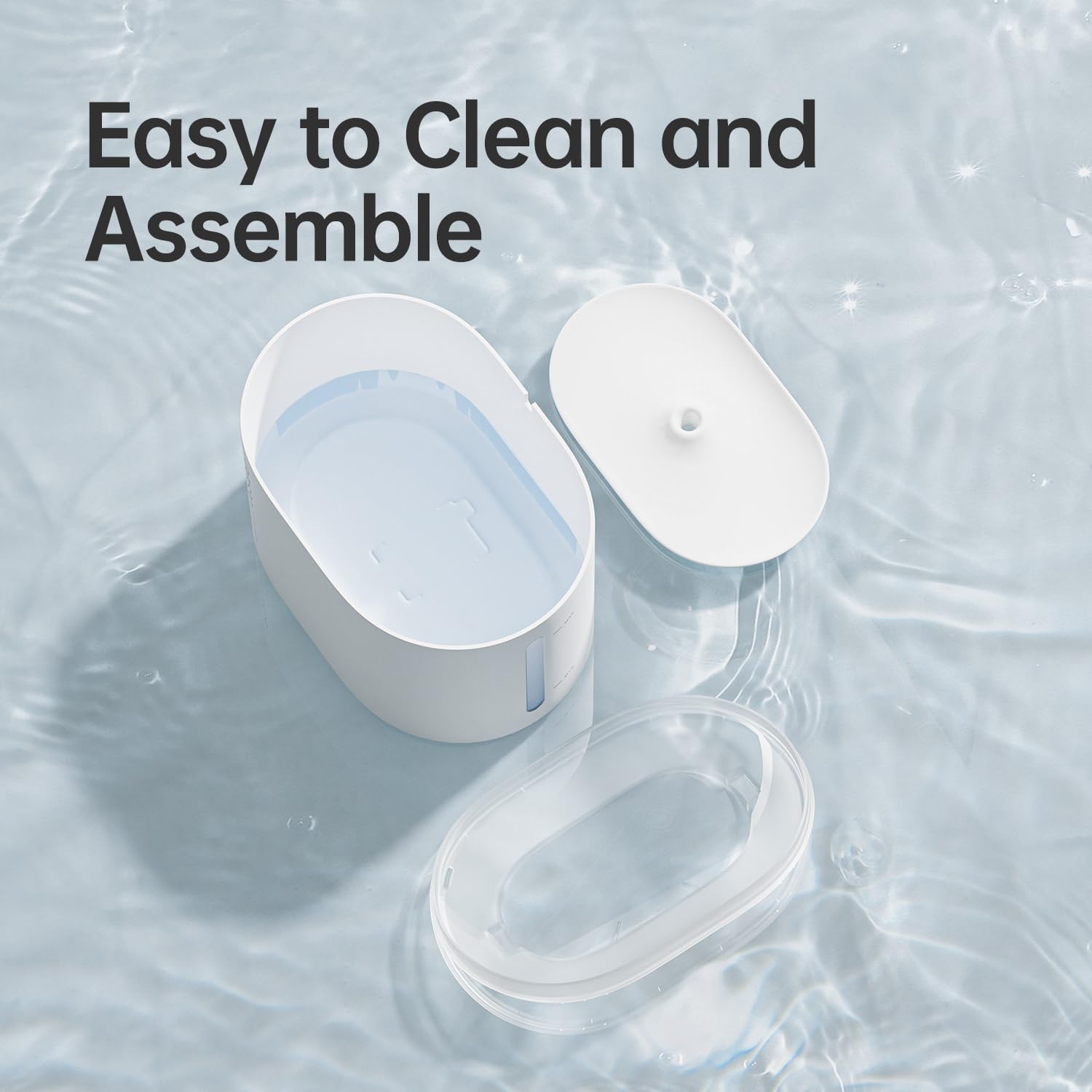 Automatic Cat Water Fountain 2.5L Capacity Water Dispenser, Ultra-Quiet Pump, Multi-Filtration System, BPA-Free Material for Cats, Easy to Clean and Assemble S1 Lite White