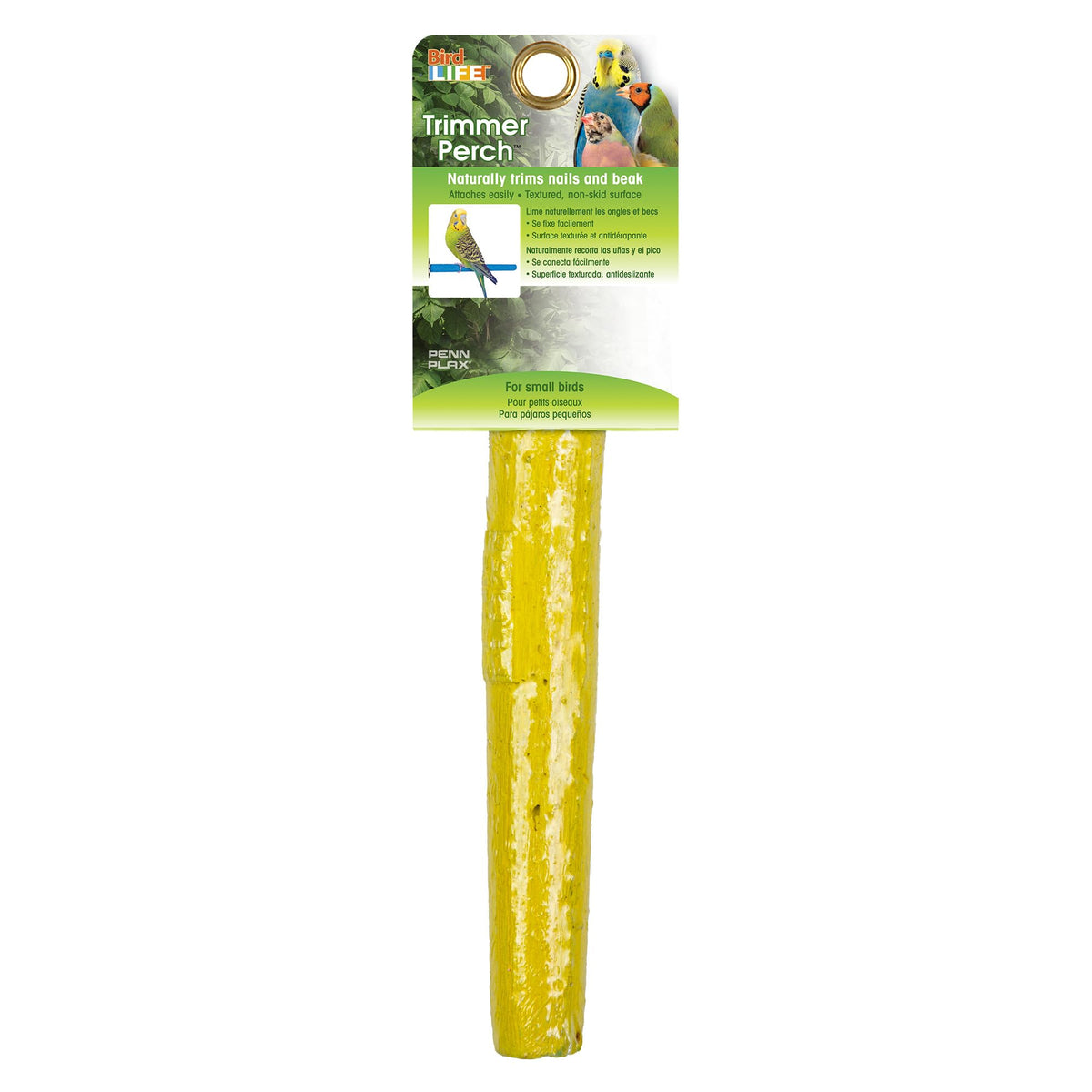 PENN-PLAX Bird-Life Cement Trimmer Bird Perch – Naturally Trims Nails & Beak – Great for Parakeets, Lovebirds, Parrotlets, Cockatiels, and Other Medium Birds – 7” Long