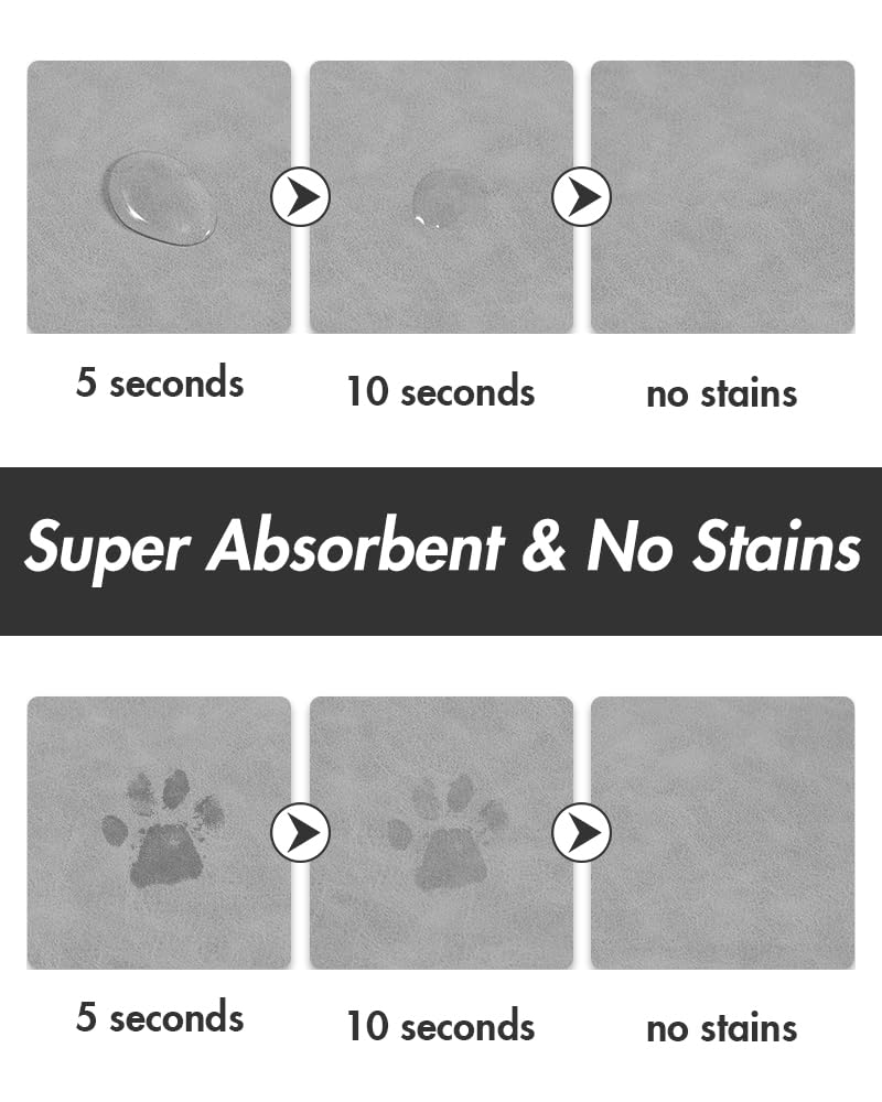 Absorbent Dog Food Mat-Cat Dog Mat for Food and Water Bowl, Quick Dry Pet Food Mat, No Stains Dog Feeding mat, Dog Accessories Pet Supplies Mat-Dog Water Bowl Mat for Messy Drinkers