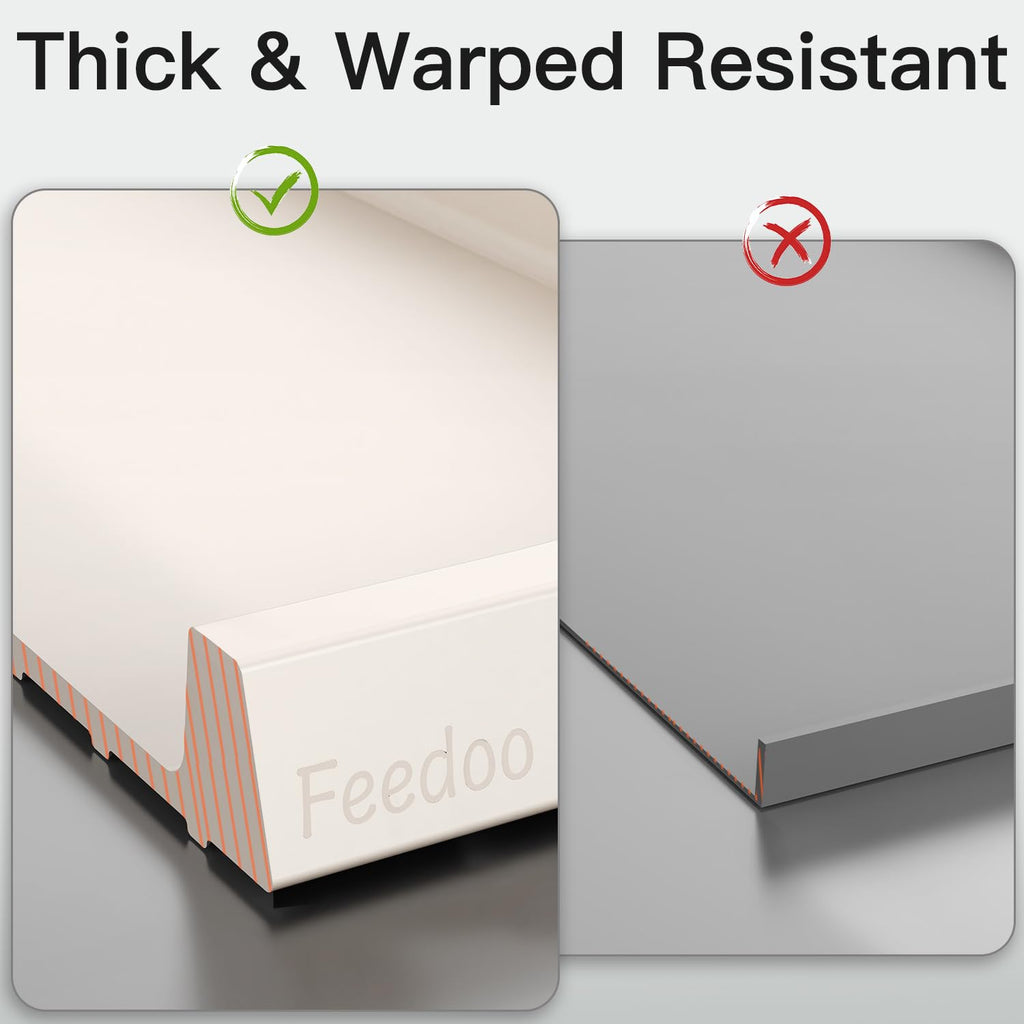 Feedoo Pet Feeding Mat [Warped Resistant Raised Edge], Water-Proof Silicone Placement for Food Water Bowls, Anti-Slip Base Protect Floor, BPA-Free&Dishwasher-Safe [28.5x16.5inch XL, Sand White]