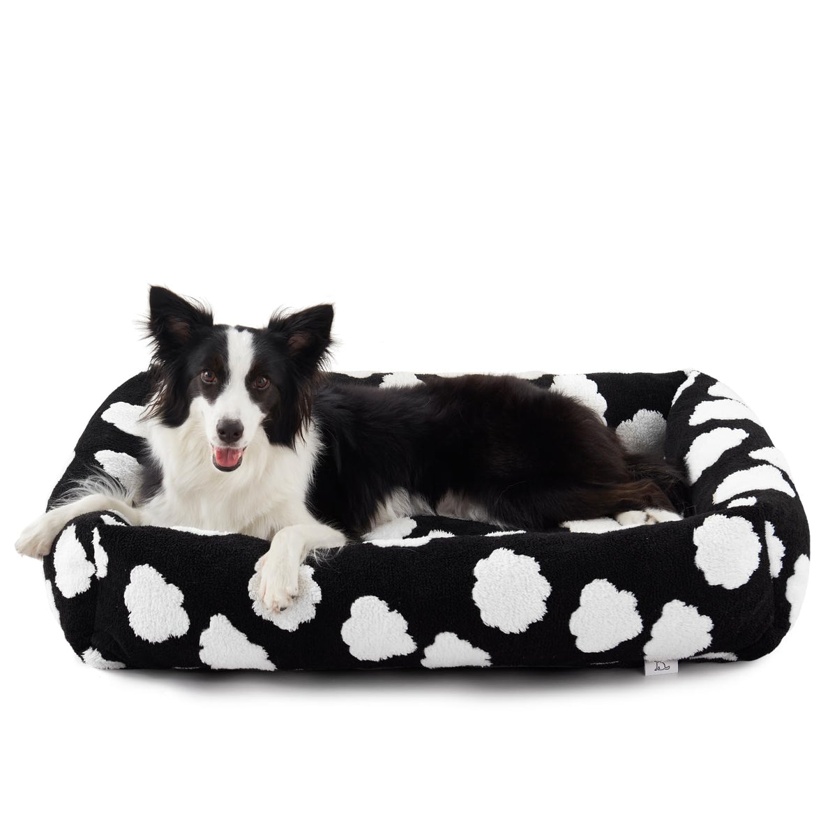 JOEJOY XL Dog Beds Large Sized Dog, Removable Washable Cover Orthopedic Soft Faux Rabbit Fur Pet Bed, Anti-Slip Fluffy Plush Faux Rabbit Fur Puppy Bed, 42"x36"x9", Leopard Print, Grey