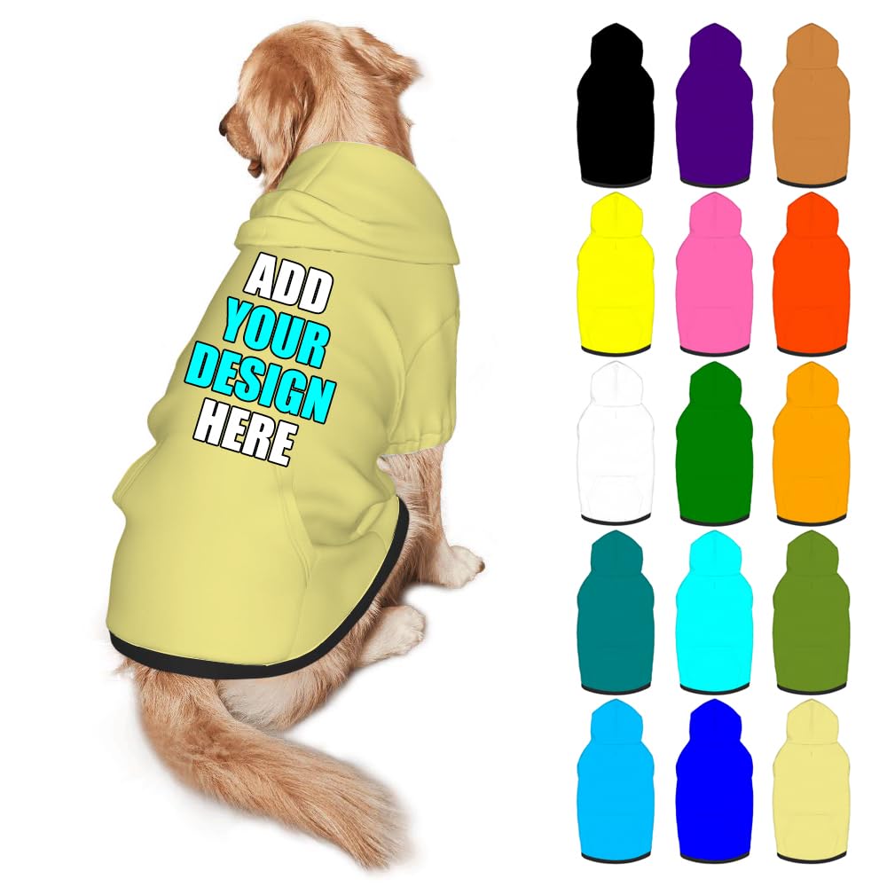 Mynvzrk Customized Dog Hoodie with Name Logo Personalized Text Soft & Warm for Puppy Sweatshirt Hooded for Small Medium Large Dogs Girl/Boy Cats/Kitten, MediumPurple, M
