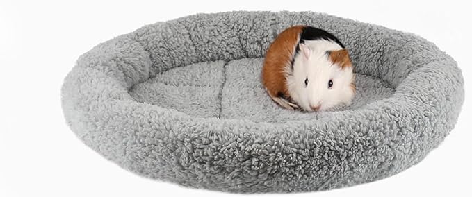 Enjoying Small Cat Bed Mat, 11.81" Round, Self Warming Cat Mat with Pillow Around, Dog Kitty Curling Sleep Cushion, Soft Kitten Pad for Carrier/Crate, Rabbit Warm Bed, Antiskid Bottom, Small