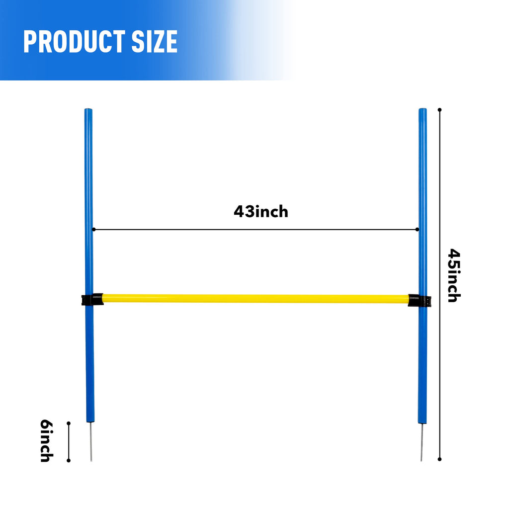 Pet Prime Dog Agility Training Equipment for Dog Obstacle Course Backyard Height Adjustable Jumper Hurdle Bar Portable Dogs Park Exercise Tool