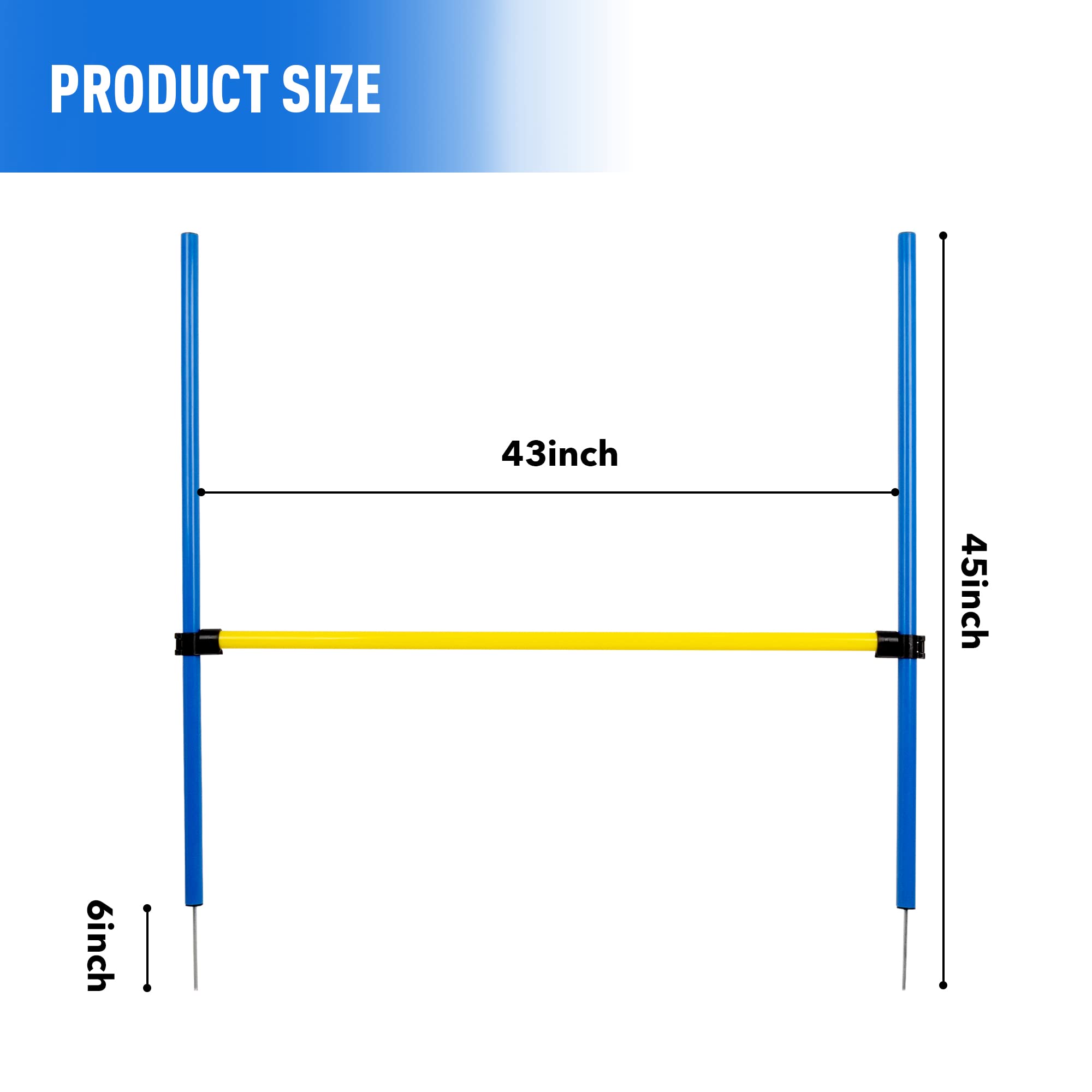 Pet Prime Dog Agility Training Equipment for Dog Obstacle Course Backyard Height Adjustable Jumper Hurdle Bar Portable Dogs Park Exercise Tool