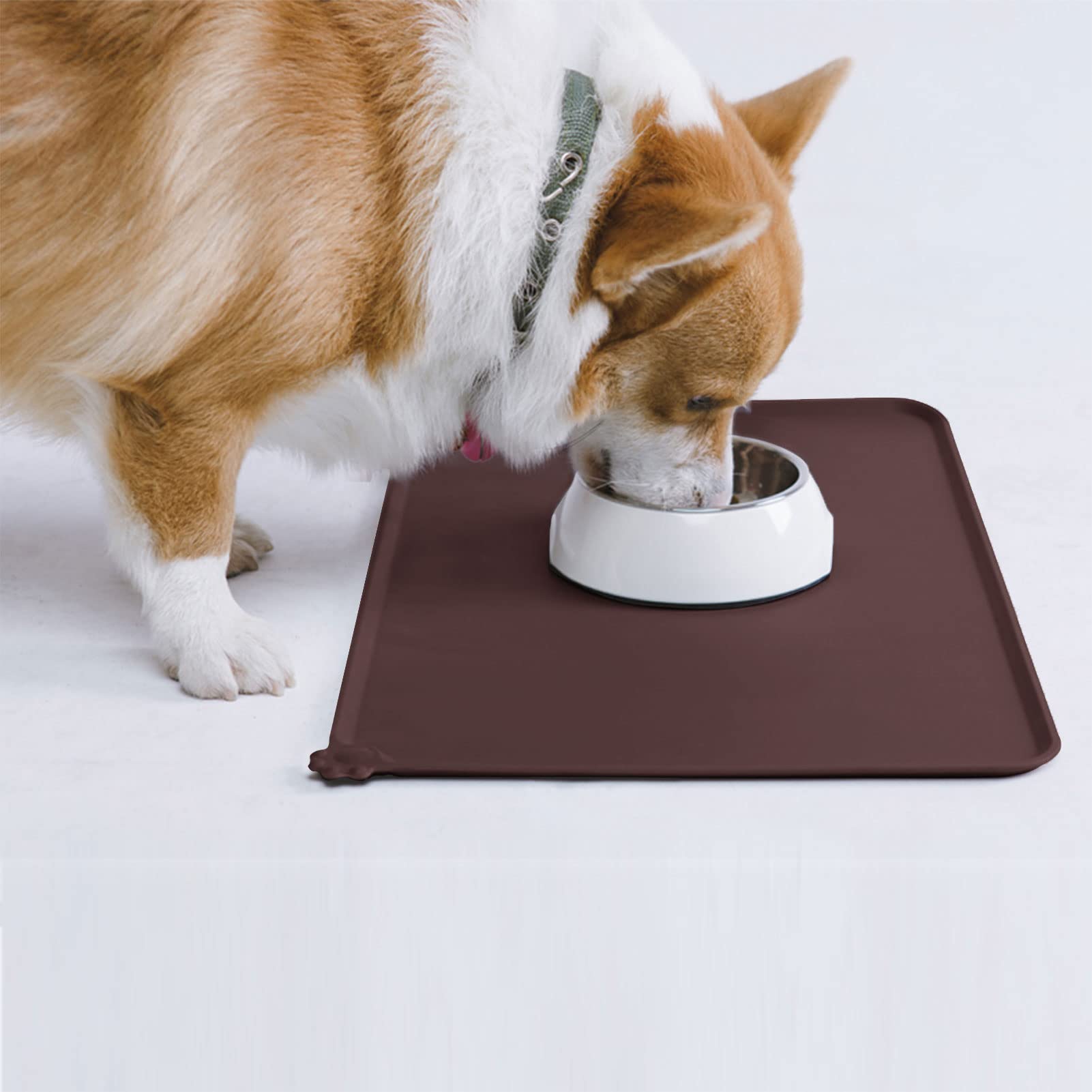 AUDWUD Waterproof Silicone Pet Feeding Mats,Anti Slip Dog Food Bowl Pad