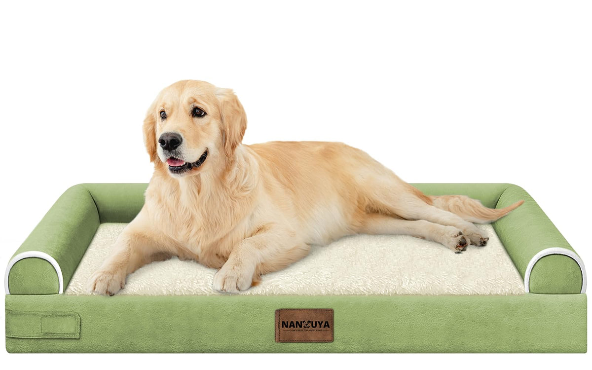 NANUYA Orthopedic Dog Bed for Jumbo Dogs, 48 x 33 Inch, Light Grey