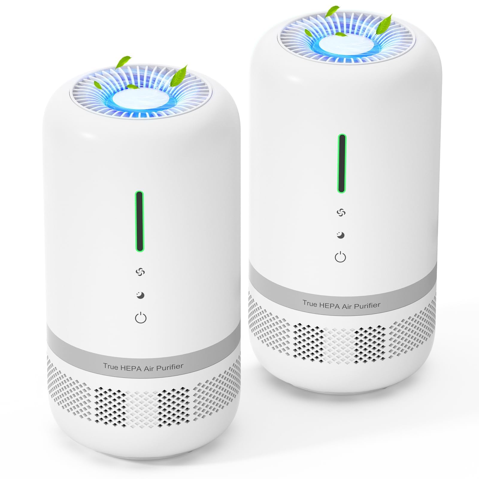VENDFO Air Purifiers for Home,H13 HEPA Small Air Purifier for Room up to 960ft²,Air Purifiers for Home Pets,Odor,Dust,Quiet Air Cleaner for Office,Living Room,Bedroom,White 2 Pack