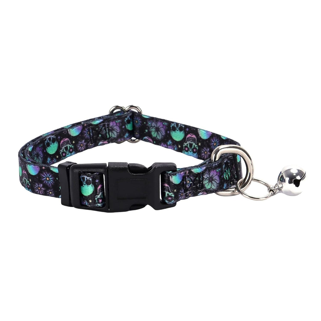 Dog Collar with Bell,Skull XS XXS Tiny Cat Kitten Collars Boys with Buckle