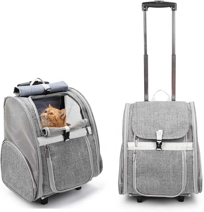 Lollimeow Cat Backpack Carrier, Ideal for Small Animals & Puppies, Airline Approved,Safe for Travel, Hiking, Vet Transport & Outdoor Use Fully Ventilated Design for Ultimate Comfort On-the-Go