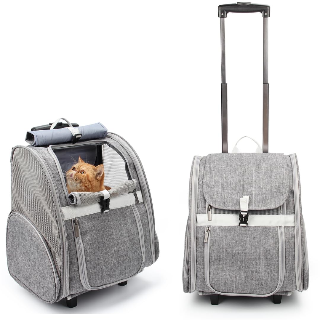 Lollimeow Cat Backpack Carrier, Ideal for Small Animals & Puppies, Airline Approved,Safe for Travel, Hiking, Vet Transport & Outdoor Use Fully Ventilated Design for Ultimate Comfort On-the-Go