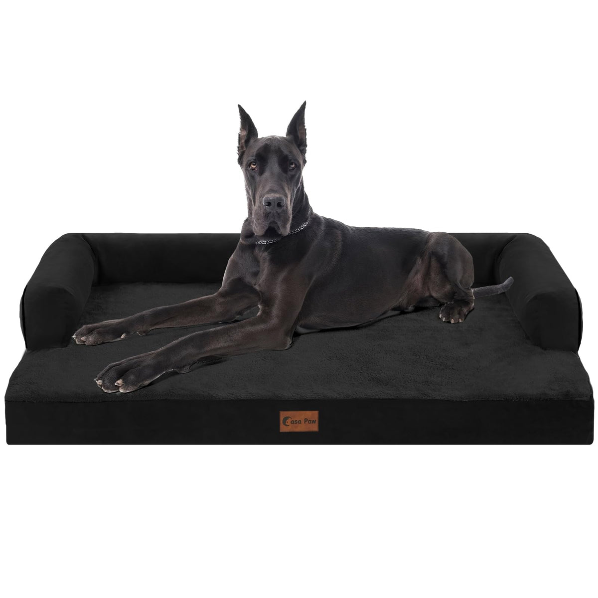 Casa Paw Orthopedic Washable Dog Bed for Extra Large Dogs, 45x35in, Grey