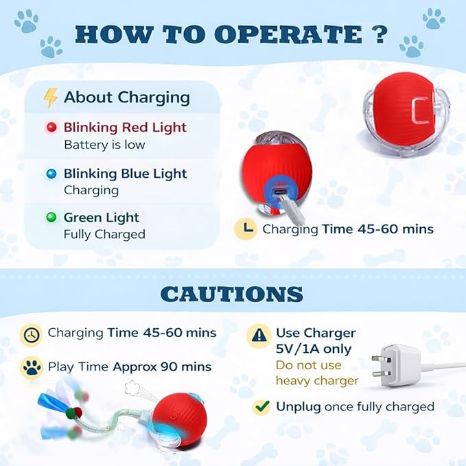 GlowPounce Interactive Cat Toys for Indoor Cats, Motion Activated Cat Toy Ball with Speedy Tail 2.0, Electric Cat Toy, Cat Toy Interactive, Smart Interactive Dog Toy Ball (Red/Green)