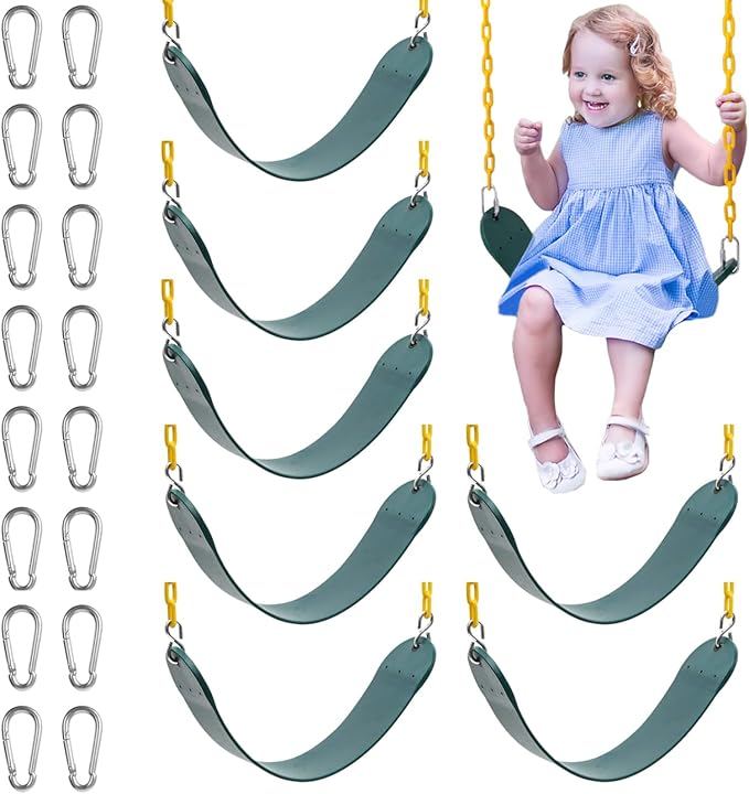 Sunnyglade 8PCS Swings Seats Heavy Duty with 66" Chain Support 250lb Green