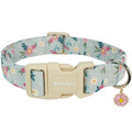 Astdogio Cotton Dog Collar, Blue Dog Collar with Flowers Pattern for Spring Summer Design, Adjustable Puppy Dog Collars, Cute Girl or Boy Dog Collar Ideal for Gifts,Pet Accessory,S