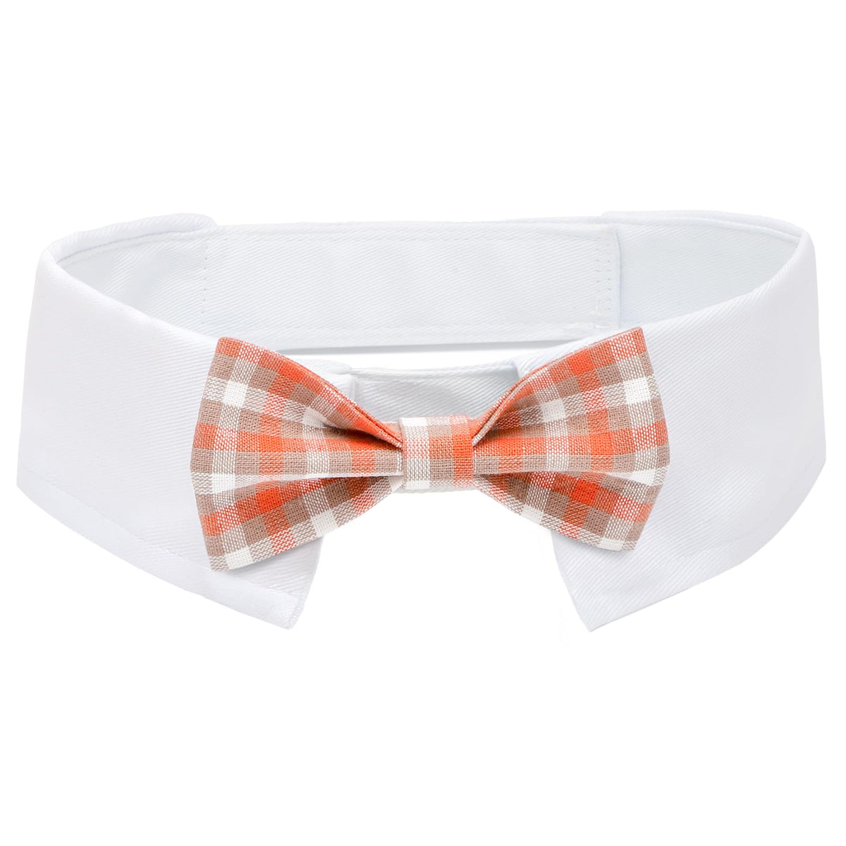 Segarty Dog Bow Tie, Adjustable Yellow Plaid Bowtie Collar for Neck Girth 10.2-12.6in, Medium Neck Tie Tuxedo Comfortable Cotton Boy Pet Grooming Accessory for Formal Wedding Holiday Birthday Party