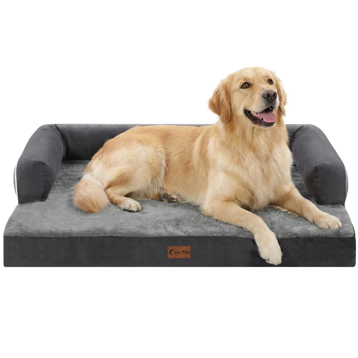 Casa Paw Orthopedic Washable Dog Bed for Extra Large Dogs, 45x35in, Grey