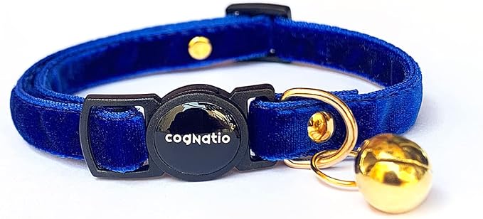 Cognatio Safety Quick Release Cat Collars,Double Velvet with Bell Available in a Range Colors,Perfect for Your Kitty, Adjustable 20-30 cm