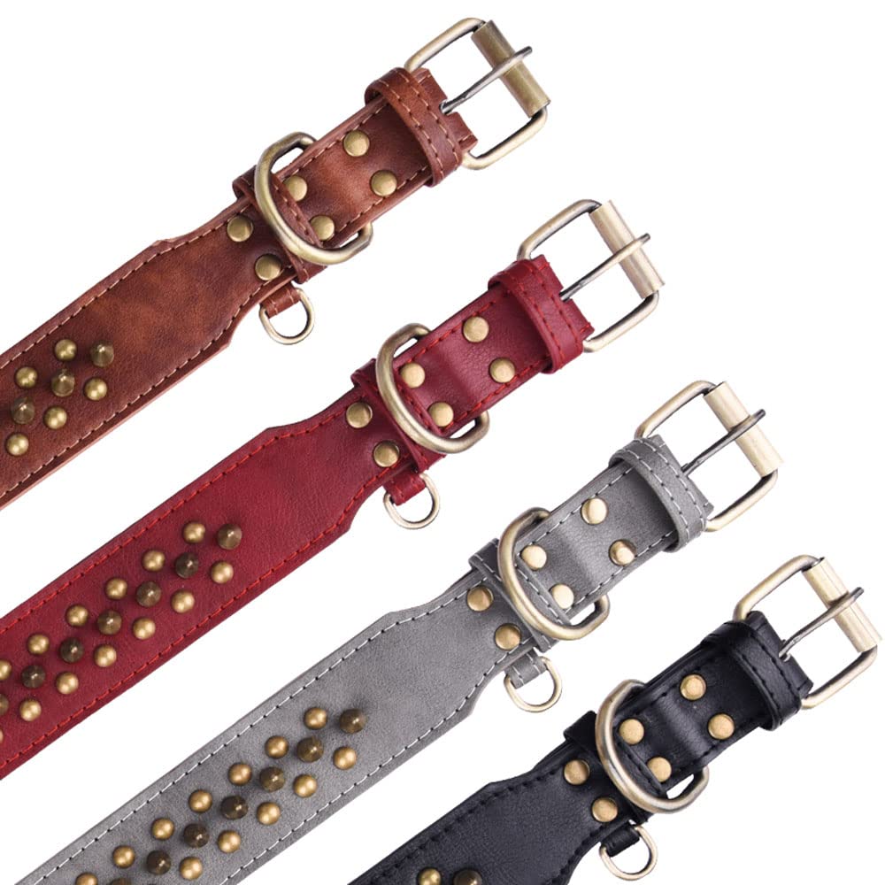 haoyueer Spiked Dog Collar Soft Pu Leather Mushrooms Rivet Spike Studded Puppy Adjustable Pet Collars for Small Breeds (XS, Brown2)