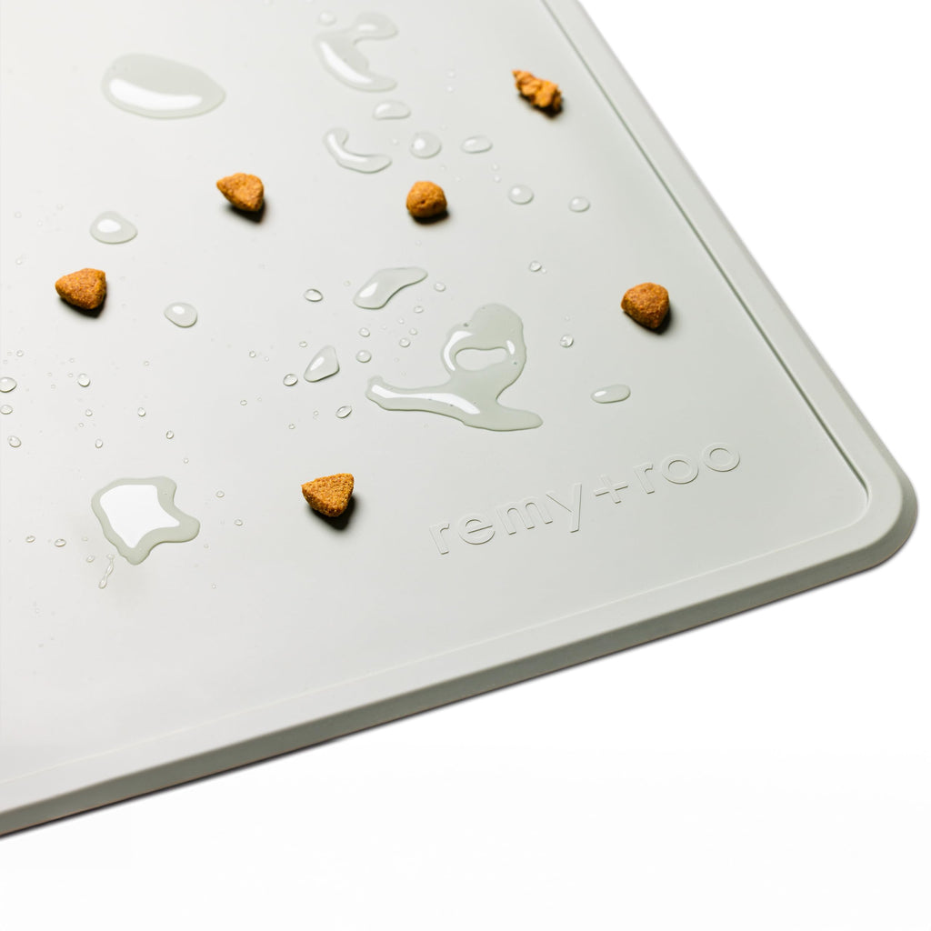 Remy+Roo Silicone Dog Food Mat for Pet Bowls - Sage - 23.6 x 15.7 Inch