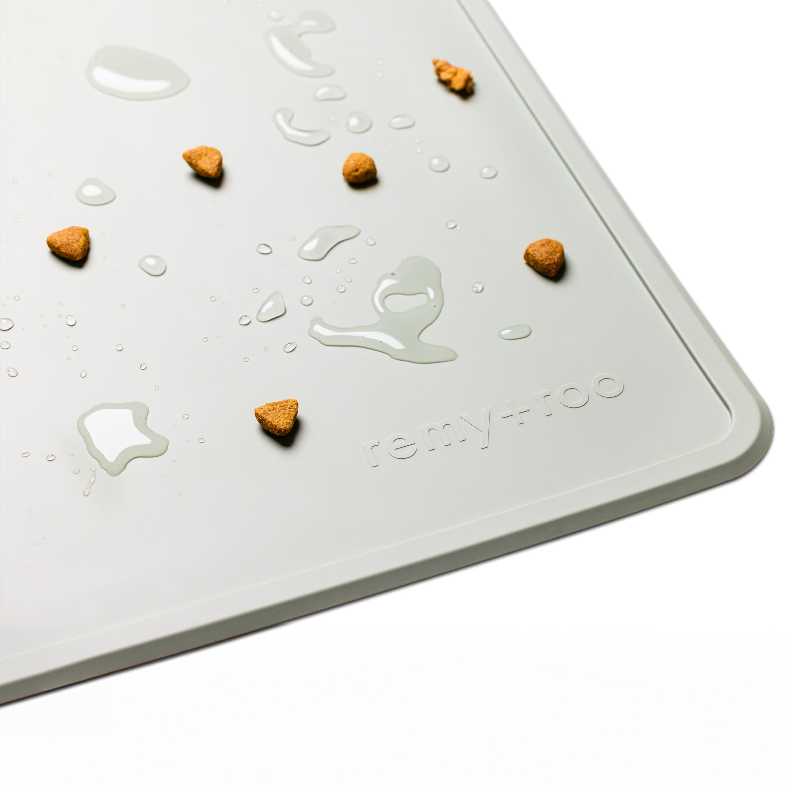 Remy+Roo Silicone Dog Food Mat for Pet Bowls - Sage - 23.6 x 15.7 Inch