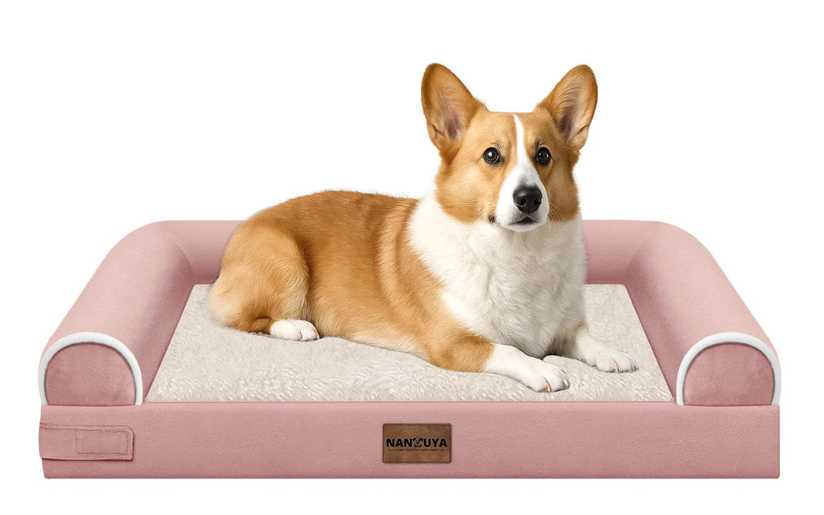 NANUYA Orthopedic Dog Bed for Jumbo Dogs, 48 x 33 Inch, Light Grey