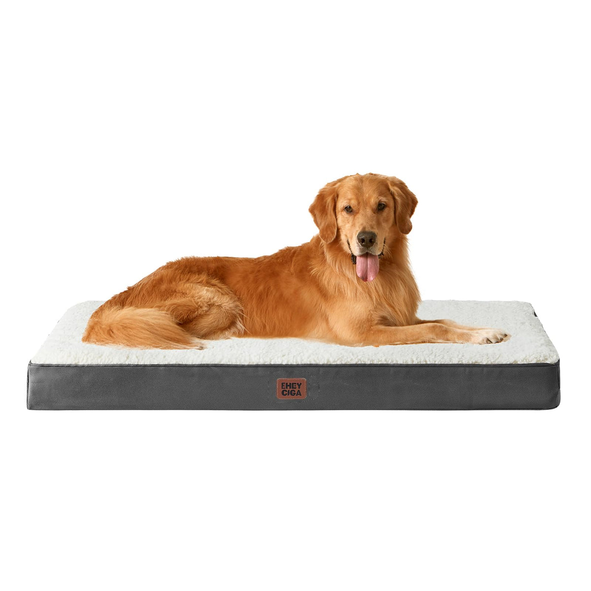 EHEYCIGA Orthopedic Dog Bed Large with Removable Washable Cover, 47IN Beige