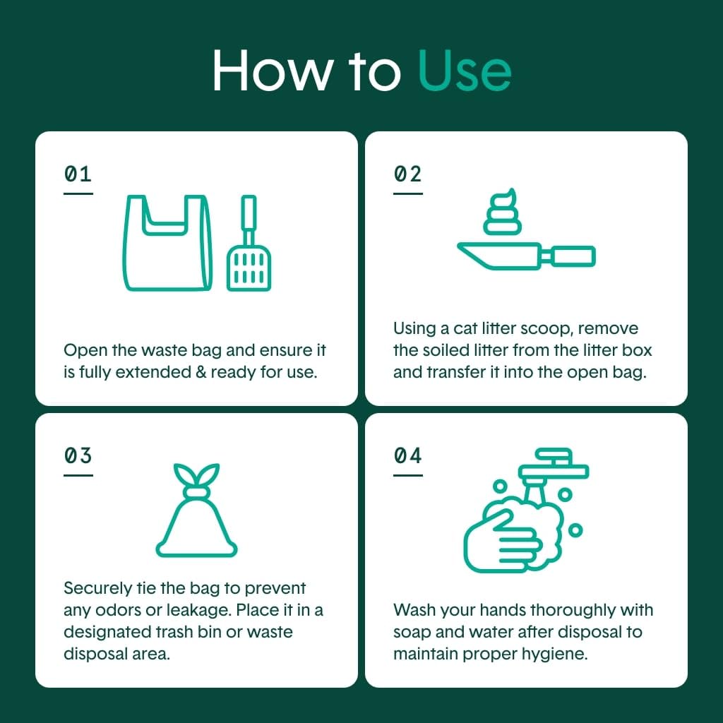 Boxie Sustainable Scoop & Tie Pet Waste Bags, 120 Count, Leak-Proof, Easy-to-Tie Handles, Eco-Friendly, Odor Control, EPI Technology, Durable for Cat Litter & Dog Waste