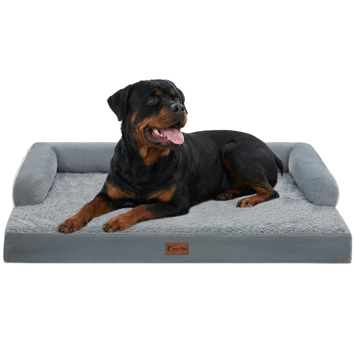 Casa Paw Orthopedic Washable Dog Bed for Extra Large Dogs, 45x35in, Grey