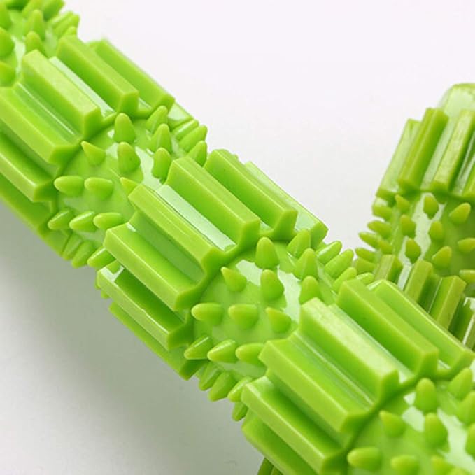 oAtm0eBcl Pet Dog Chew Toy, TPR Rubber Stick Puppy Chewy Toy for Aggressive Chewer, Teeth Cleaning & Slowing Feeding Toy for Dogs Green L