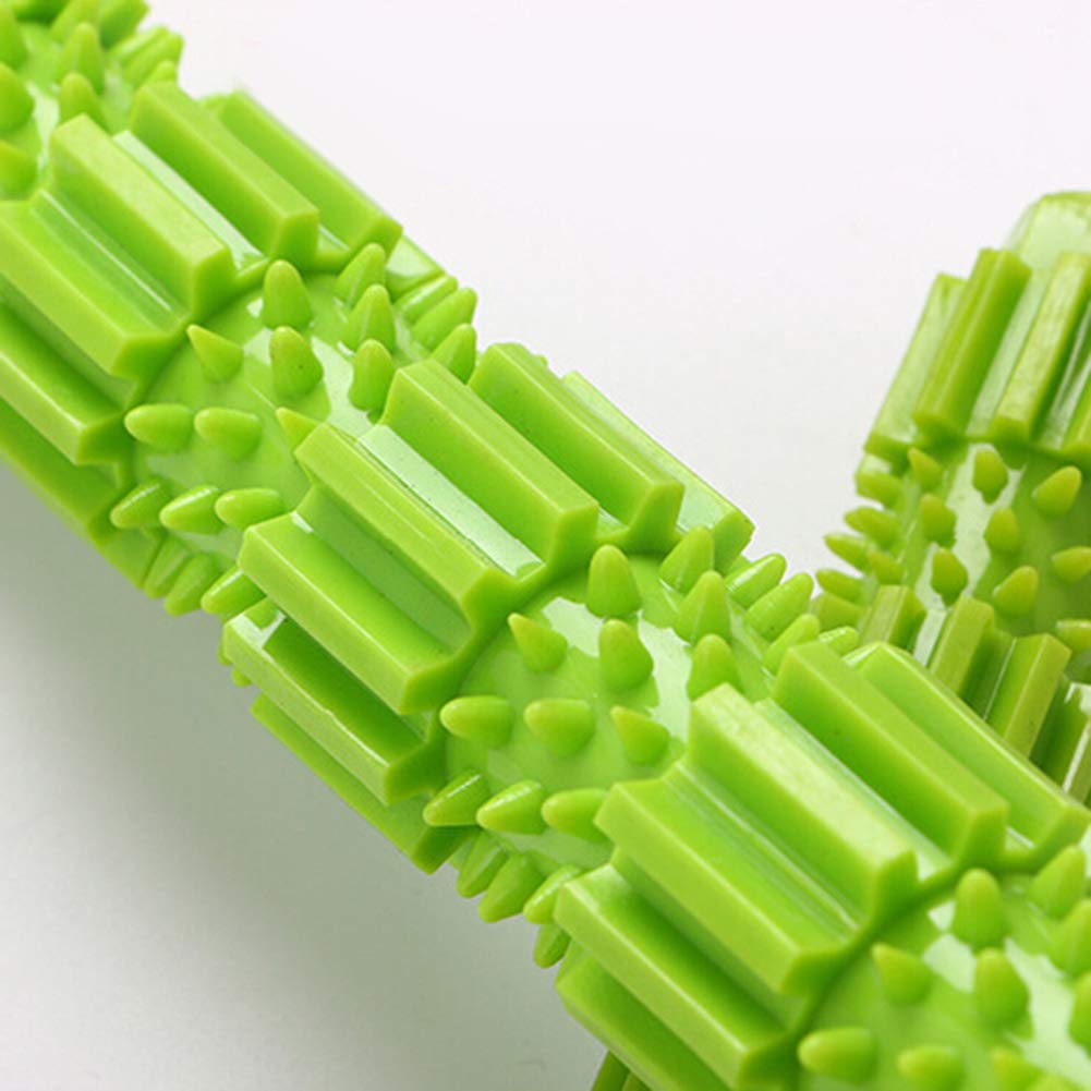 oAtm0eBcl Pet Dog Chew Toy, TPR Rubber Stick Puppy Chewy Toy for Aggressive Chewer, Teeth Cleaning & Slowing Feeding Toy for Dogs Green L