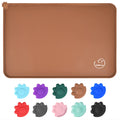 Juqiboom Silicone Waterproof Dog Cat Pet Feeding Mats, Non Slip, Easy Clean Pet Dog Cat Bowl Mats Placemat (24" x 16") Brown