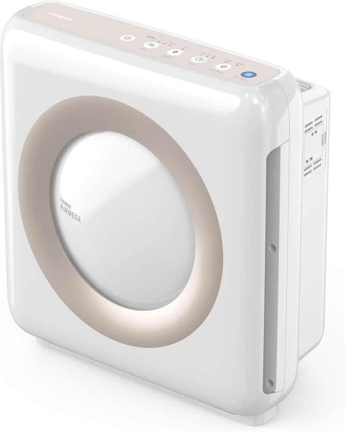 COWAY Air Purifier for Home Up to 1,748ft², HEPA Filter for Smoke, Allergies, Pet Dander, Odor, Air Quality Monitor, Auto&Eco Mode, Timer, Filter Indicator, 3yr Warranty, Mighty AP-1512HH(W)