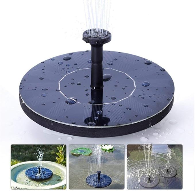 Solar Fountain Pump for Bird Bath, with Separate Solar Panel, 2 W Upgraded Solar Water Pump with 3 M Long Cable & 4 Nozzles for Bird Bath, Outdoor Pond, Patio Garden and Fish Tank (Black)